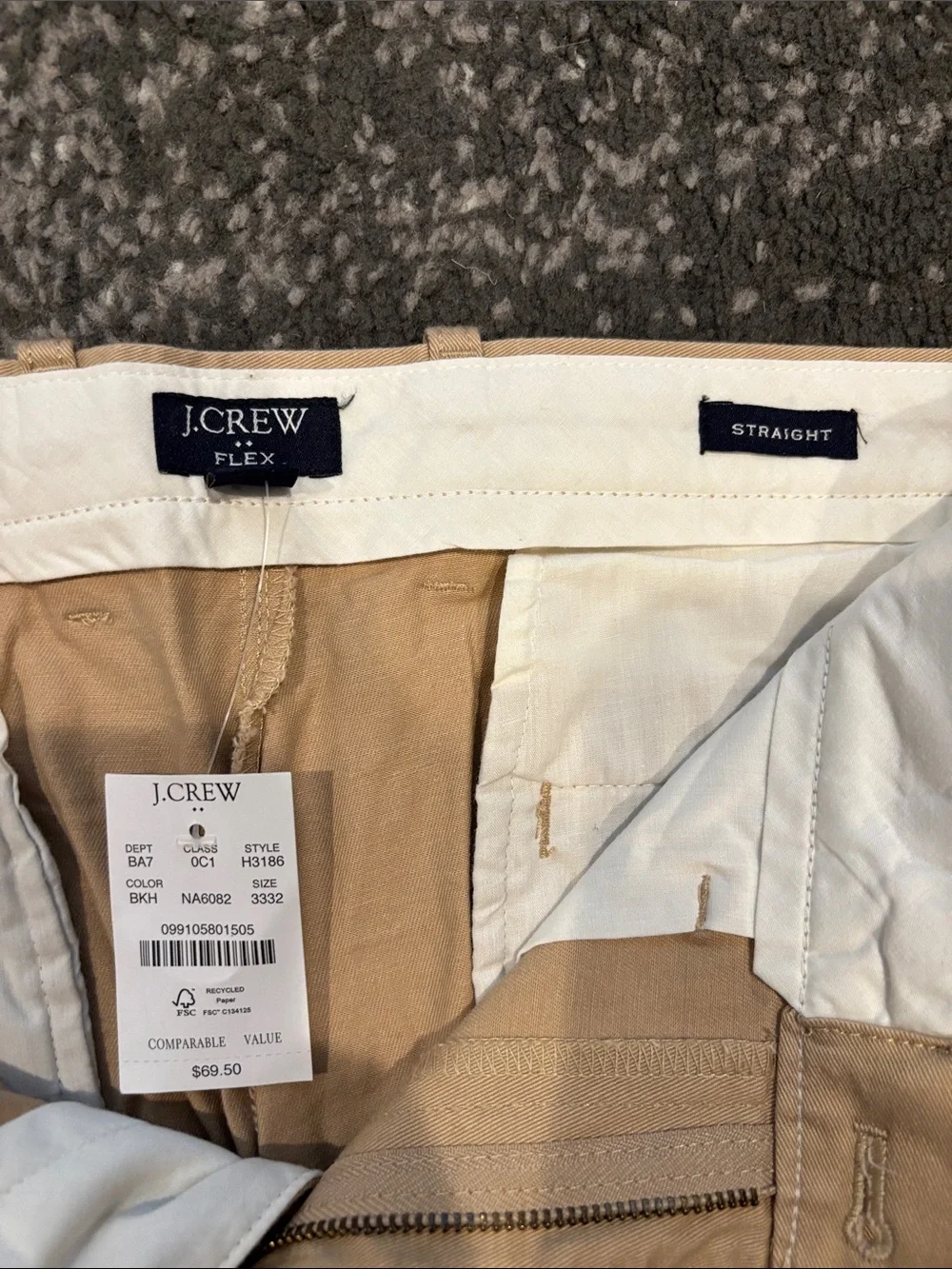 J. Crew Straight-Leg Tan Chino Pants